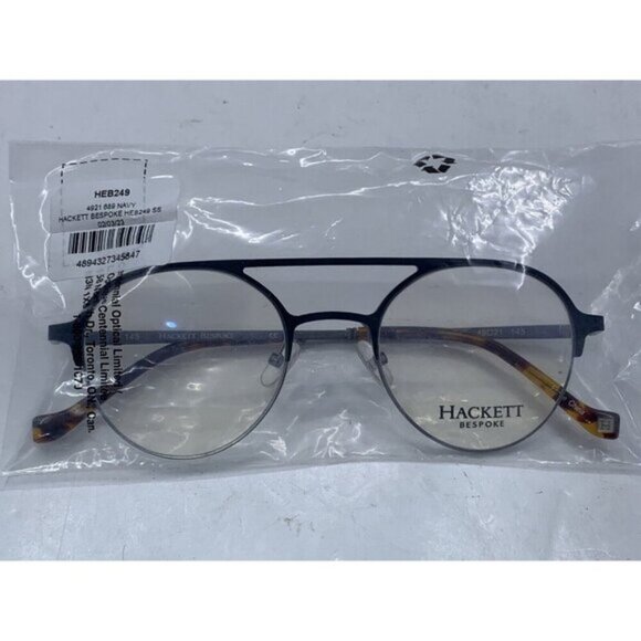 HACKET BESPOKE HEB249 689 49 21 145  Blue Brown Metal Plastic Eyewear Glasses - Picture 11 of 11